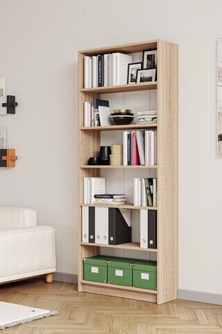 Corp biblioteca, Hanah Home, Bili5 80, 80x200x28 cm, Stejar Sonomo
