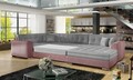 Coltar extensibil dreapta 5 locuri ELTAP, Damario, 338x189x78 cm, lemn/poliester, gri/roz