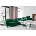 Coltar extensibil dreapta 4 locuri ELTAP, RT-35LU, Noble, 255x201x100 cm, lemn/poliester, verde inchis