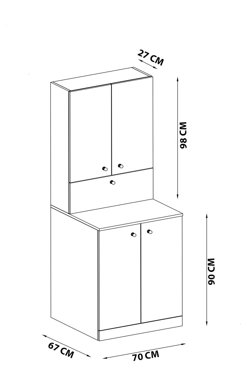 Dulap Masina De Spalat, Coraline, Palmira, 70x90x67 Cm, Maro