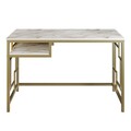 Birou Victory, Hadley, 120x60x75 cm, PAL, auriu/alb