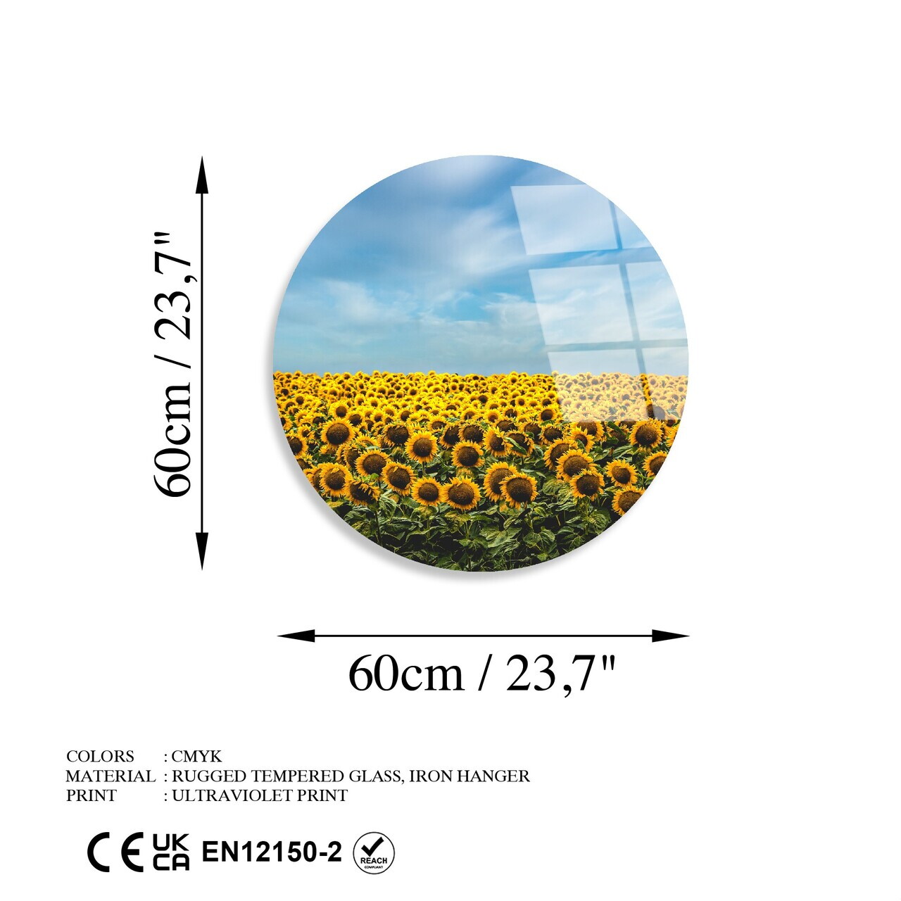 Tablou decorativ, UV-1135, Diametru: 60 cm, Multicolor — imaginea 6