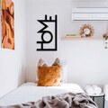 Decoratiune de perete, Home, metal, 28 x 50 cm, negru