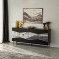 Consola, Neostill, Nice, 180x80x40 cm, PAL, Negru / Fume