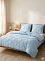 Lenjerie de pat King Size, Aurea, Homla, 200x220 cm, 3 piese, bumbac/lyocell, albastru