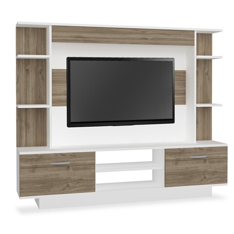 Mobilier living ONLY, Pakoworld, 180x30x134 cm, PAL melaminat, alb/walnut