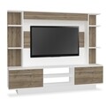 Mobilier living ONLY, Pakoworld, 180x30x134 cm, PAL melaminat, alb/walnut