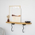 Raft de perete, Neostill, Edera, Lemn masiv, Negru / Stejar