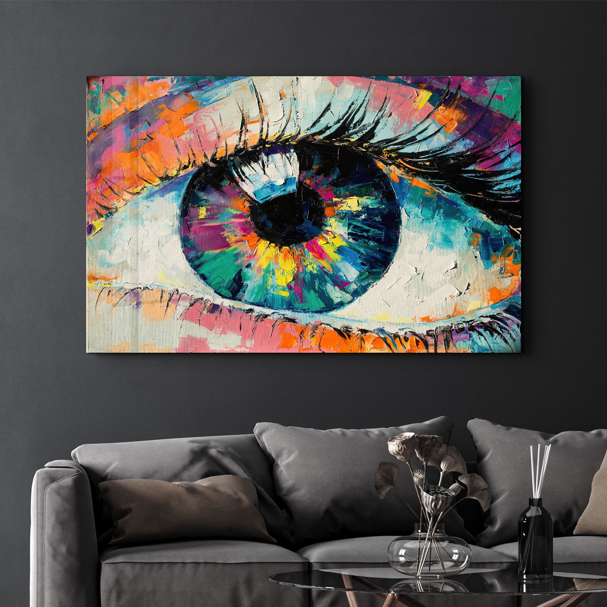 Tablou decorativ, CAM-5047, Dimensiuni: 46 x 72 cm, Multicolor