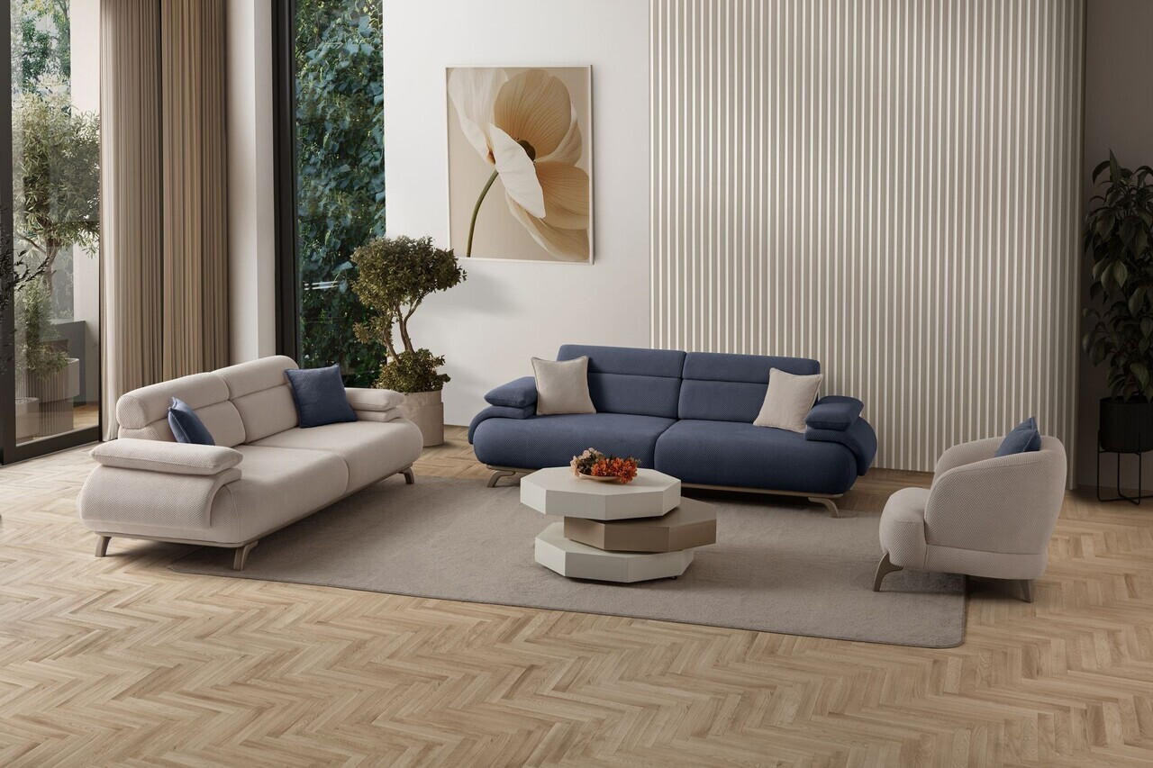 Canapea 3 locuri, Atelier del Sofa, 752EST1141, Lemn de carpen/PAL melaminat, Albastru navy - view 4