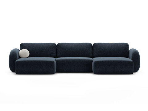 Coltar panoramic extensibil 5 locuri, Tonale, Cosmopolitan Design, 362x149x88 cm, tesatura chenille, albastru navy