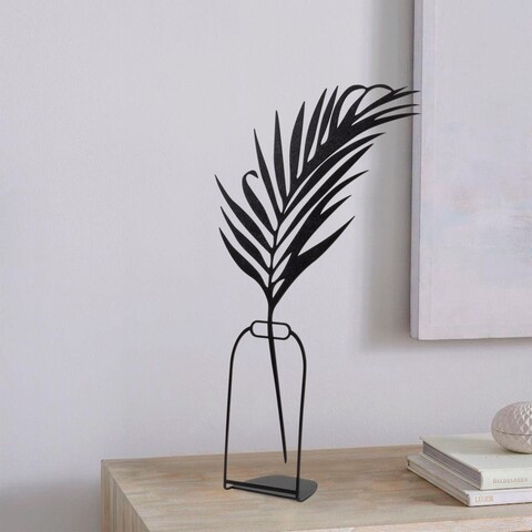 Decoratiune, flowerpot, 20x37 cm, metal, negru