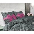 Lenjerie de pat pentru doua persoane I love Paris, Royal Textile, 100% bumbac