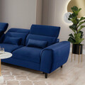 Coltar extensibil stanga 4 locuri ELTAP, Foble, 267x196x100 cm, lemn/poliester, albastru inchis