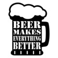 Decoratiune de perete, Beer, Metal, Dimensiune: 35 x 45 cm, Negru
