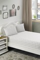 Set de pat dublu (cearceaf cu elastic si perne) 3 piese, Artus - Grey, Eponj Home, 65% bumbac/35% poliester