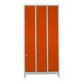 Dulap de depozitare cu incuietoare, Shelvoria, Js1025Tu, 97x200x37 cm, Otel, Gri / Portocaliu