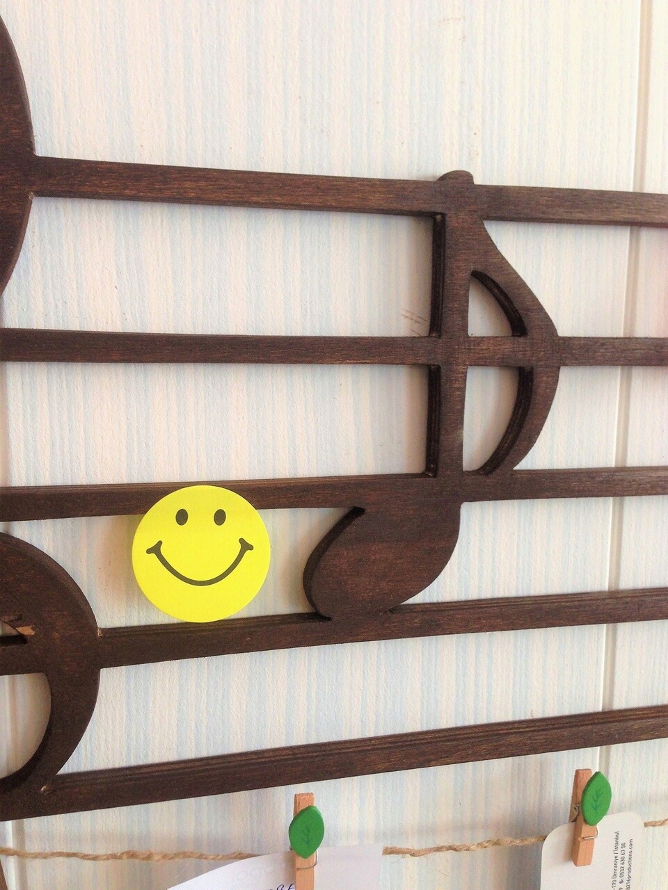 Decoratiune de perete, Note, 70x1.8x35 cm, Placaj , Maro