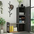 Pantofar, Decortie, Mello, 109x149x39 cm, Antracit / Maro deschis