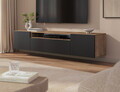 Comoda TV ADRK, Femur, 200x41x40 cm, PAL laminat, negru/artisan