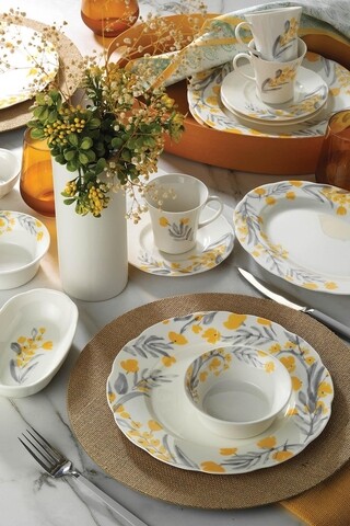 Serviciu de masa breakfast, kutahya porselen, bnoly28kh42011412, 28 piese, ceramica