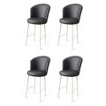 Set scaune  de bar 4 piese, Charlotte, Uras, Metal, Antracit/Alb