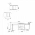Comoda TV, Homitis, Trap Tv - White, Antracite, 33x122x49 cm