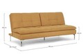 Canapea extensibila cu 3 locuri Leon, Bizzotto, 190 x 94 x 85 cm, lemn de eucalipt/otel/poliester, galben