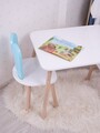 Set masa si scaun pentru copii, Bambini, Bunny One Chair Set, Albastru bebeluș / Alb