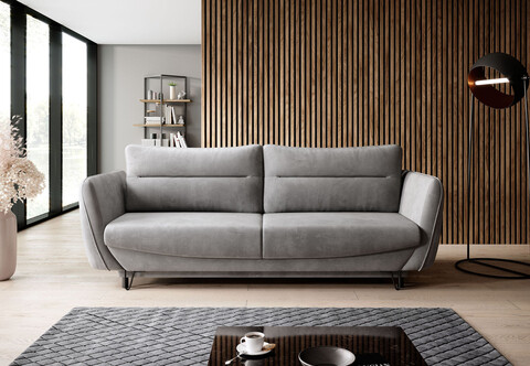 Canapea extensibila 4 locuri ELTAP, SO-SIL-03NU, Silva, 236x95x90 cm, lemn/poliester, gri deschis