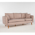 Canapea 3 locuri, Unique Design, 867UNQ1357, Lemn de pin, Piatra