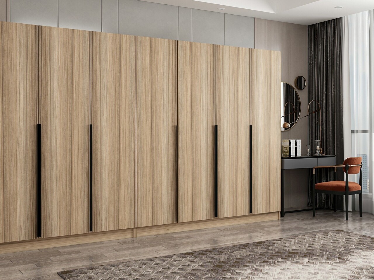 Dulap pentru haine, Minerva, Kale Plus, 315x210x52 cm, PAL, Stejar - 1 | YEO
