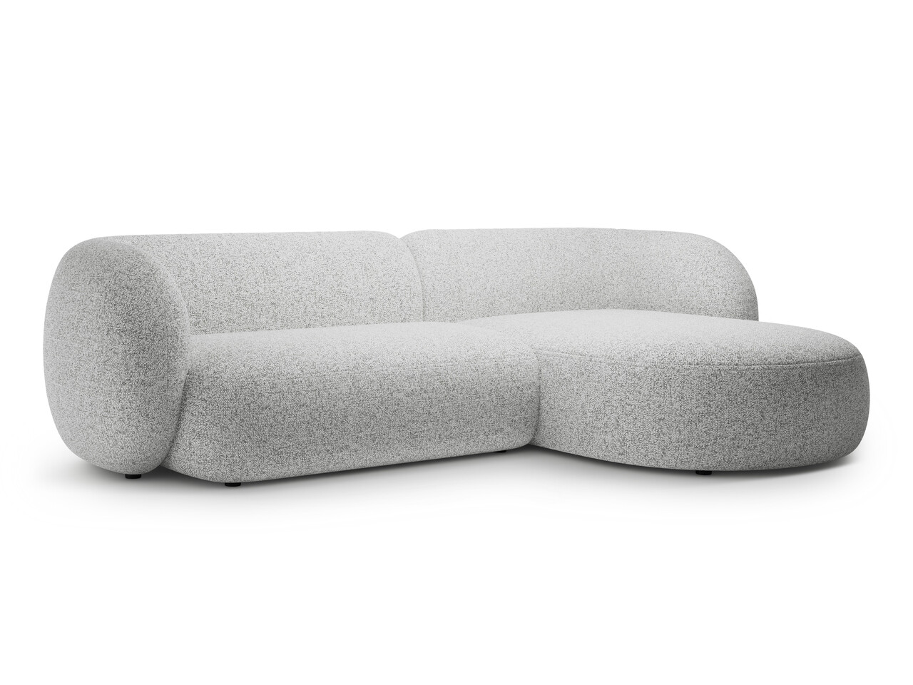 Coltar dreapta 3 locuri, Kate, Micadoni, 285x176x76 cm, tesatura structurata, gri deschis melanj - 1 | YEO