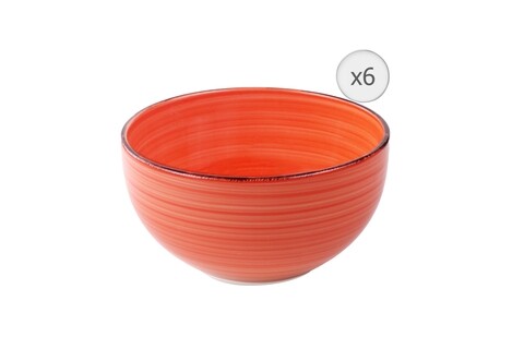Set 6 boluri gala orange, heinner, Ø14 cm, ceramica, portocaliu