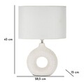 Lampa de masa Seta, Mauro Ferretti, 1 x E14, 40W, 28.5x15x43 cm, ceramica/fier/textil, alb