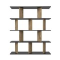 Corp biblioteca, Zena Home, Grace, 120x141x24.6 cm, PAL, Negru / Stejar
