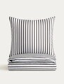 Lenjerie de pat King Size, Aris, Homla, 200x220 cm, 3 piese, bumbac satinat, alb/maro