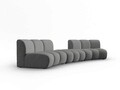 Canapea semirotunda 5 locuri, Lupine, Micadoni Home, BL, 367x118x70 cm, poliester chenille, gri