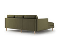 Coltar stanga 3 locuri, Eden, Micadoni, 223x150x90 cm, catifea, verde muschi melanj