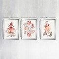 Set 3 tablouri decorative, SET_300, Lulu, 34x44 cm, plastic