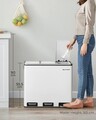 Cos de reciclare cu 3 compartimente, Songmics, 3 x 18 L, 61x31.5x56 cm, inox/polipropilena, alb