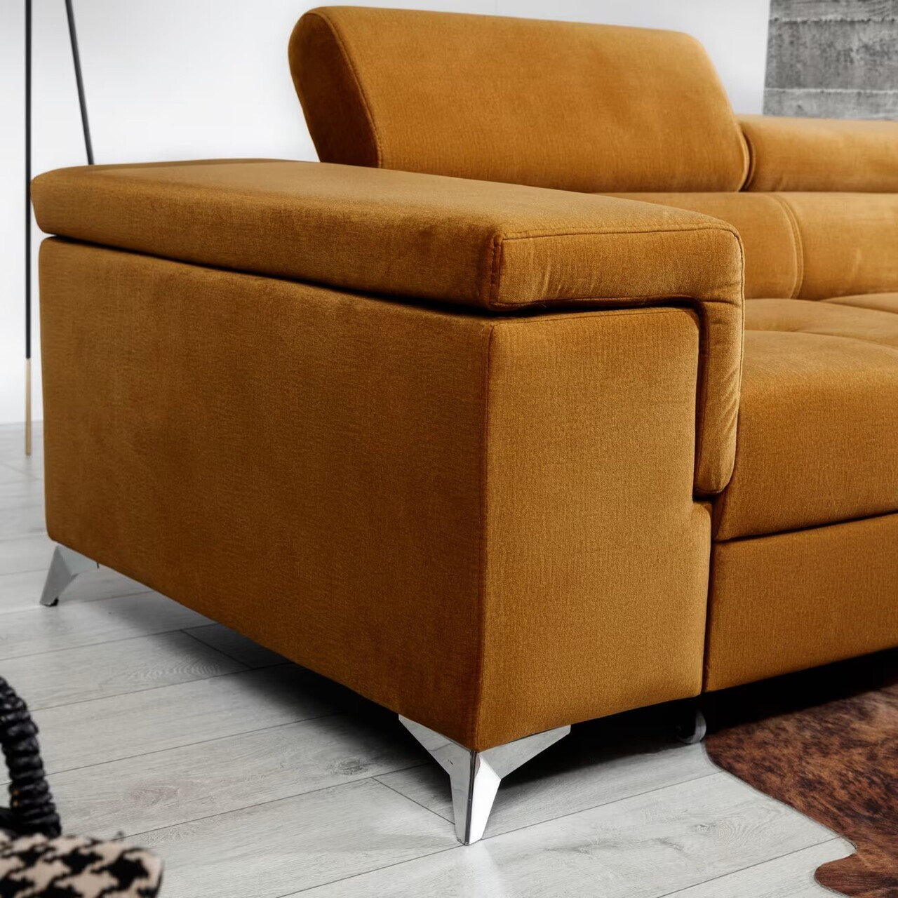Coltar extensibil dreapta 4 locuri ELTAP, Ric-66, Ricardo, 281x205x88 cm, lemn/poliester, mustar - view 7