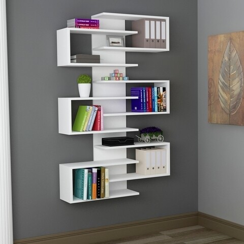 Biblioteca Lotus, Ametti, 75 x 21.3 x 161.3 cm, alb Mobilier si saltele