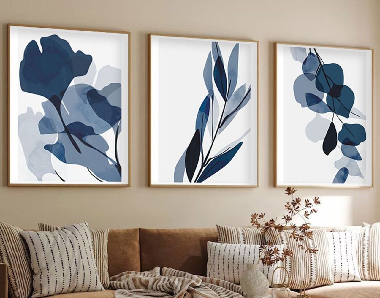 Set 3 tablouri decorative Huhu207 Cadru: 100% LEMN MASIV (Grosime: 25 cm) Multicolor