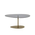 Masuta de cafea, Neostill, Porto, 90x40x60 cm, Sticla temperata, Gri inchis/Auriu