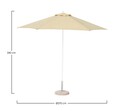Umbrela pentru gradina/terasa Delfi, Bizzotto, Ø270 cm, stalp Ø38 mm, otel/poliester, bej