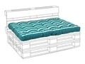 Perna de sezut pentru mobilier din paleti  Stripe, Bizzotto, 120 x 80 x 15 cm, poliester, turcoaz