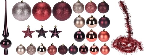 Set decoratiuni de Craciun, 100 piese, polipropilena, multicolor