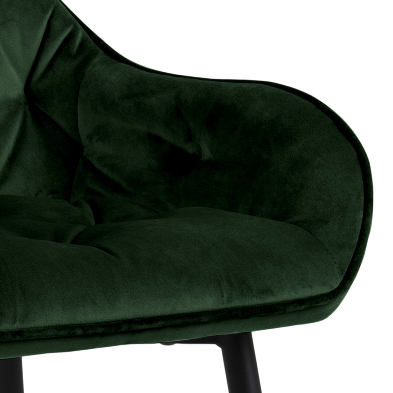 Scaun de bar Brooke, Actona, 52x53x104 cm, catifea/otel, verde forest - view 3
