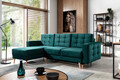 Coltar extensibil reversibil 3 locuri ELTAP, AsgL-24, Asgard, 248x162x93 cm, lemn/poliester, verde inchis
